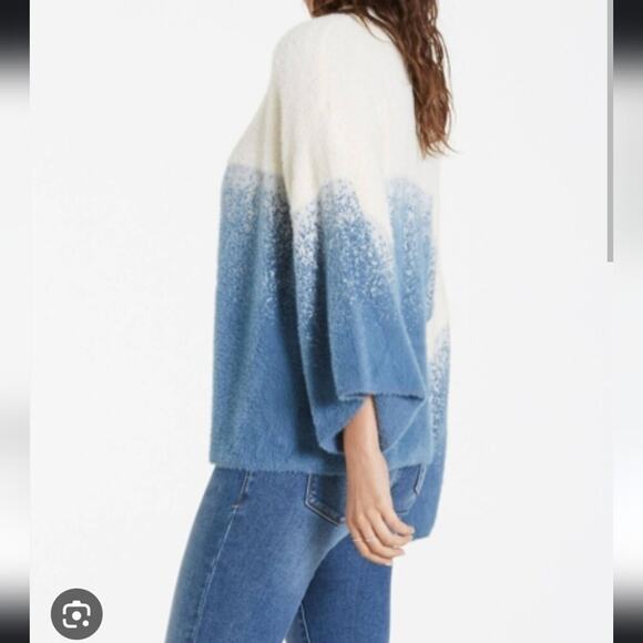 Another Love Open Cardigan Womens XS Kimono Sleeve Ombre Fuzzy Texture Relaxed - Picture 2 of 9